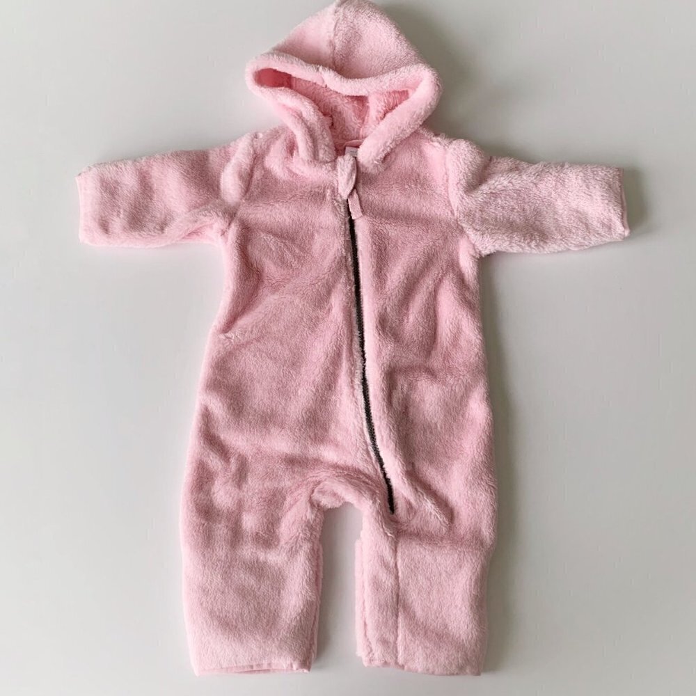 Hanna Andersson Baby Girl Fleece One Piece Jumpsuit 6-12 Months or 12-18 Months